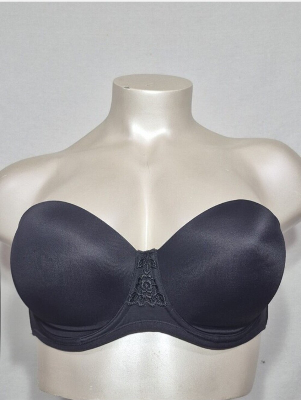 42C Vanity Fair 74380 Beauty‎ Back Full Figure Strapless Underwire Bra Black